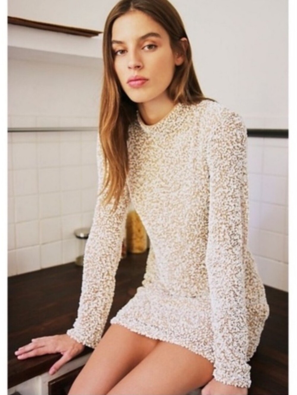Free People Life Of The Party Mini Dress In Cream